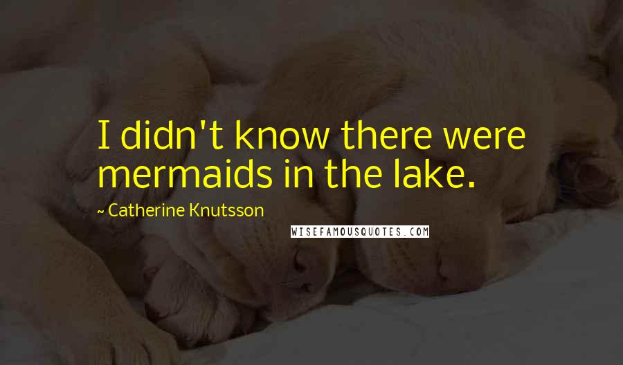 Catherine Knutsson Quotes: I didn't know there were mermaids in the lake.