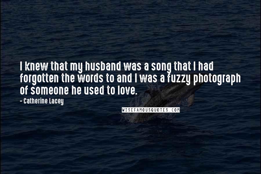 Catherine Lacey Quotes: I knew that my husband was a song that I had forgotten the words to and I was a fuzzy photograph of someone he used to love.