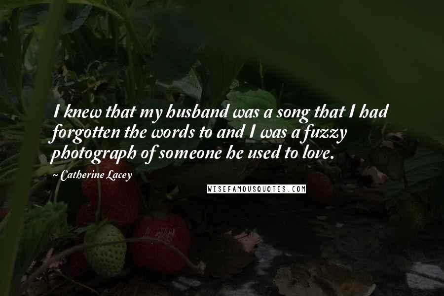 Catherine Lacey Quotes: I knew that my husband was a song that I had forgotten the words to and I was a fuzzy photograph of someone he used to love.