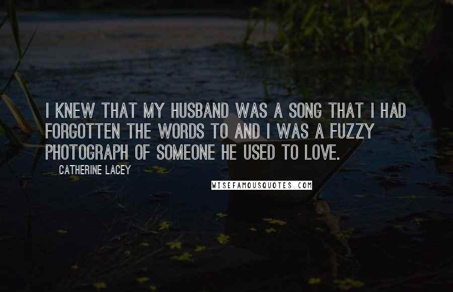 Catherine Lacey Quotes: I knew that my husband was a song that I had forgotten the words to and I was a fuzzy photograph of someone he used to love.