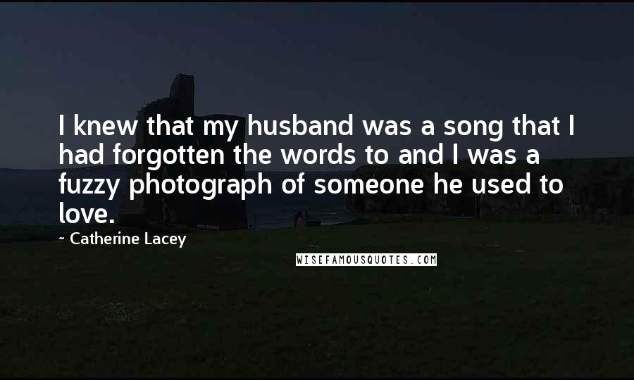 Catherine Lacey Quotes: I knew that my husband was a song that I had forgotten the words to and I was a fuzzy photograph of someone he used to love.