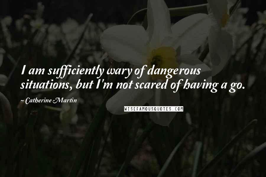 Catherine Martin Quotes: I am sufficiently wary of dangerous situations, but I'm not scared of having a go.