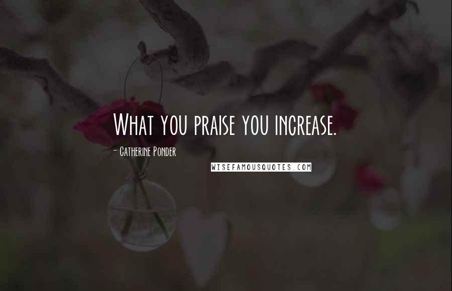 Catherine Ponder Quotes: What you praise you increase.