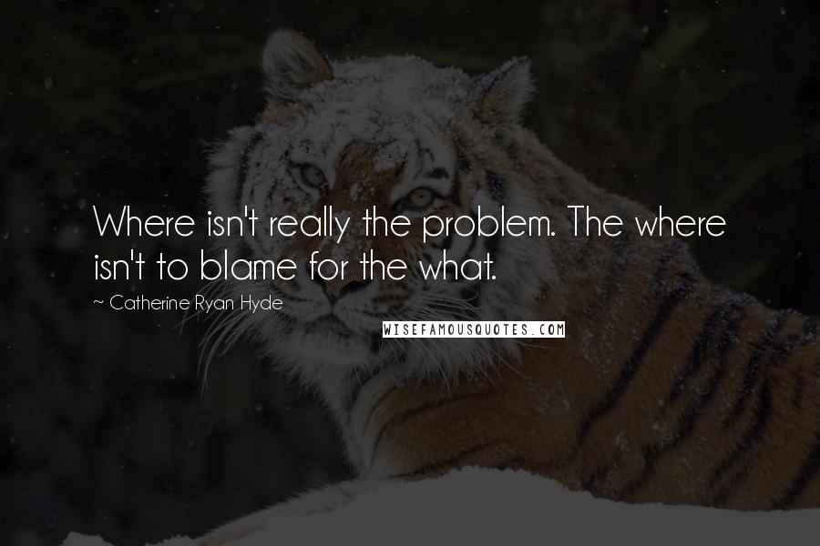 Catherine Ryan Hyde Quotes: Where isn't really the problem. The where isn't to blame for the what.