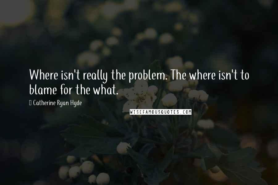 Catherine Ryan Hyde Quotes: Where isn't really the problem. The where isn't to blame for the what.