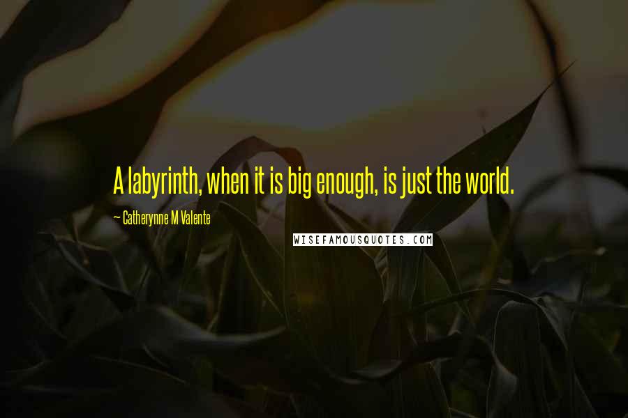 Catherynne M Valente Quotes: A labyrinth, when it is big enough, is just the world.