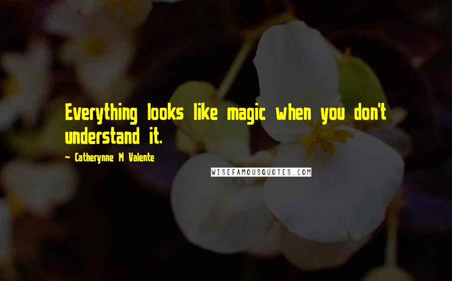 Catherynne M Valente Quotes: Everything looks like magic when you don't understand it.