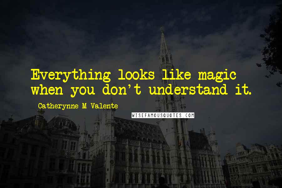 Catherynne M Valente Quotes: Everything looks like magic when you don't understand it.