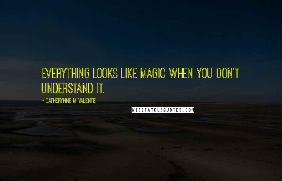Catherynne M Valente Quotes: Everything looks like magic when you don't understand it.