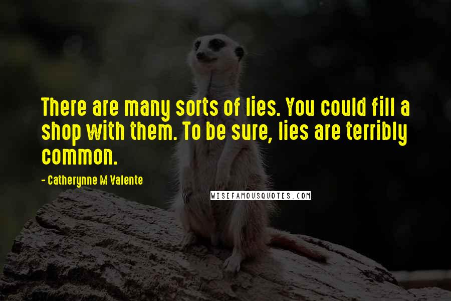 Catherynne M Valente Quotes: There are many sorts of lies. You could fill a shop with them. To be sure, lies are terribly common.