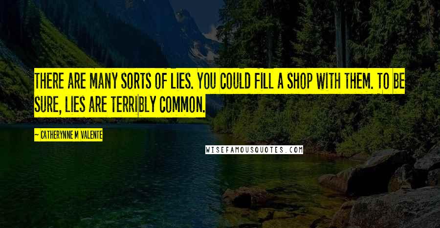 Catherynne M Valente Quotes: There are many sorts of lies. You could fill a shop with them. To be sure, lies are terribly common.