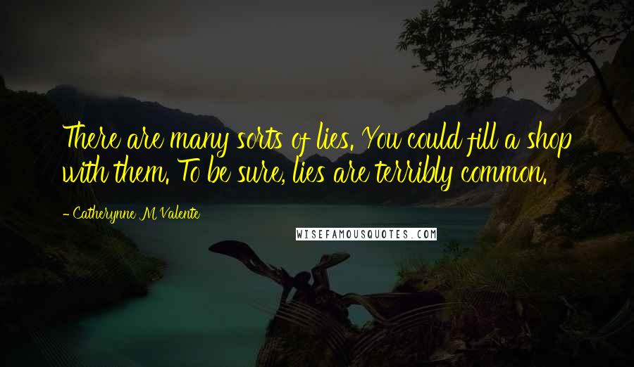 Catherynne M Valente Quotes: There are many sorts of lies. You could fill a shop with them. To be sure, lies are terribly common.