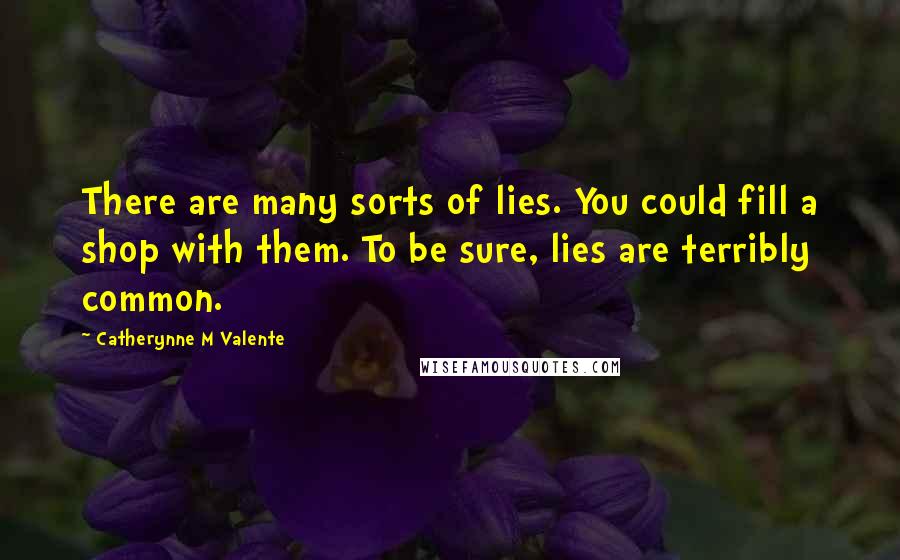 Catherynne M Valente Quotes: There are many sorts of lies. You could fill a shop with them. To be sure, lies are terribly common.