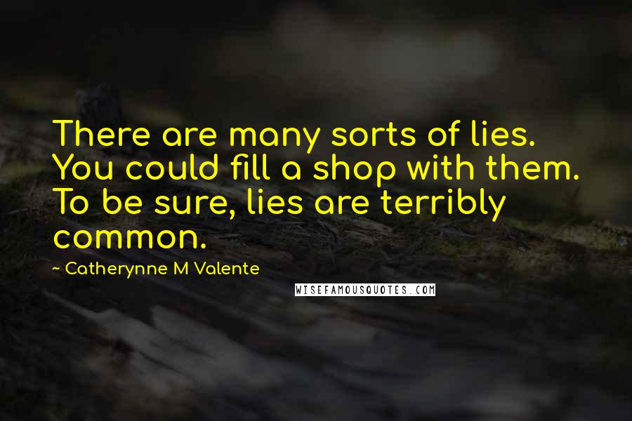 Catherynne M Valente Quotes: There are many sorts of lies. You could fill a shop with them. To be sure, lies are terribly common.