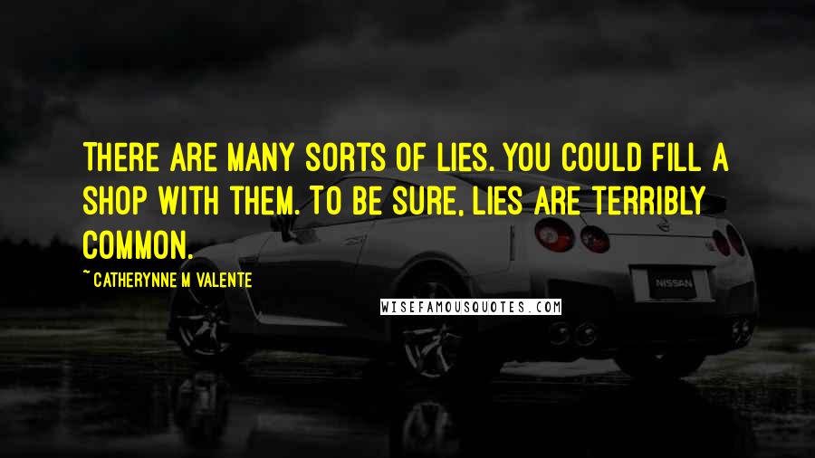 Catherynne M Valente Quotes: There are many sorts of lies. You could fill a shop with them. To be sure, lies are terribly common.