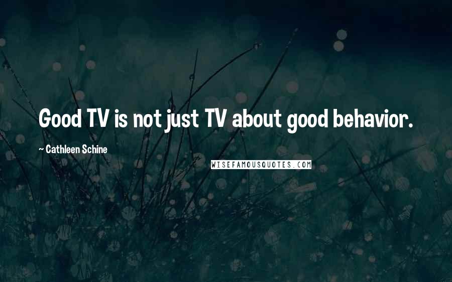 Cathleen Schine Quotes: Good TV is not just TV about good behavior.
