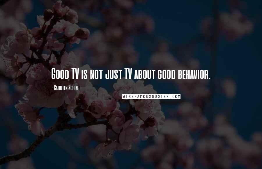 Cathleen Schine Quotes: Good TV is not just TV about good behavior.