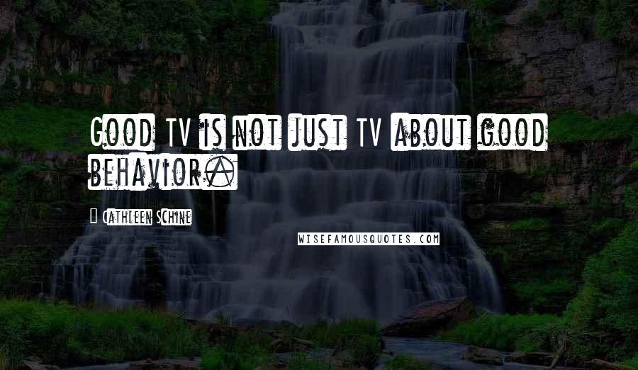 Cathleen Schine Quotes: Good TV is not just TV about good behavior.