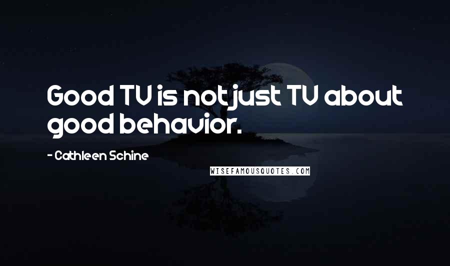 Cathleen Schine Quotes: Good TV is not just TV about good behavior.
