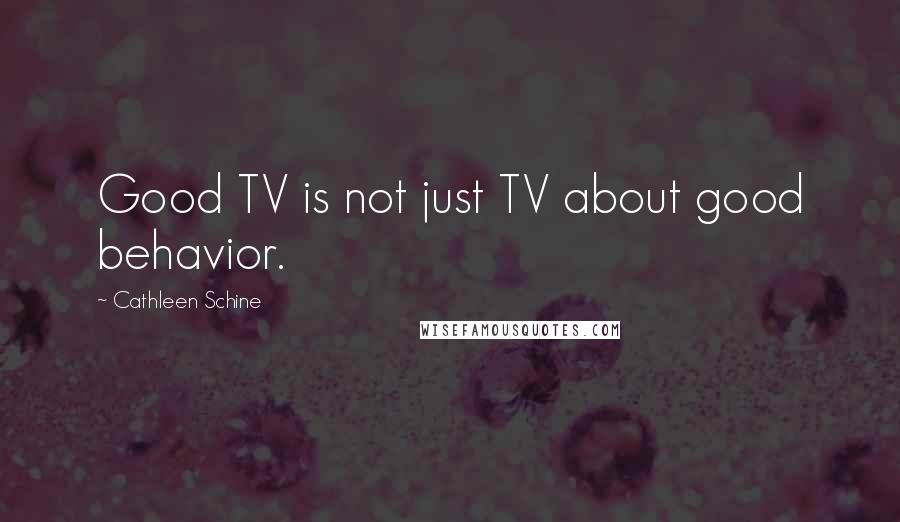 Cathleen Schine Quotes: Good TV is not just TV about good behavior.