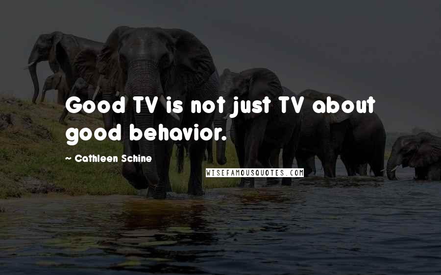 Cathleen Schine Quotes: Good TV is not just TV about good behavior.