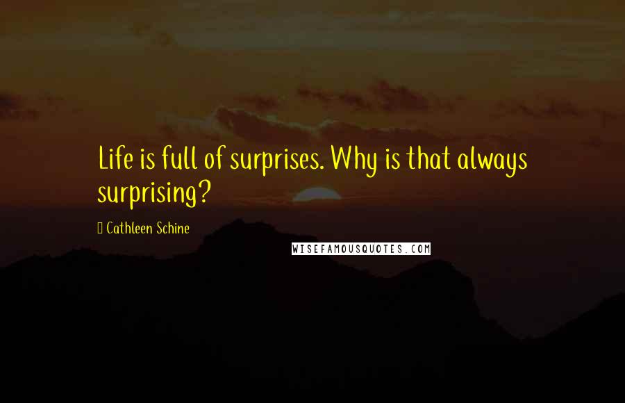 Cathleen Schine Quotes: Life is full of surprises. Why is that always surprising?