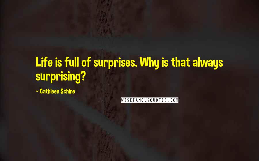 Cathleen Schine Quotes: Life is full of surprises. Why is that always surprising?