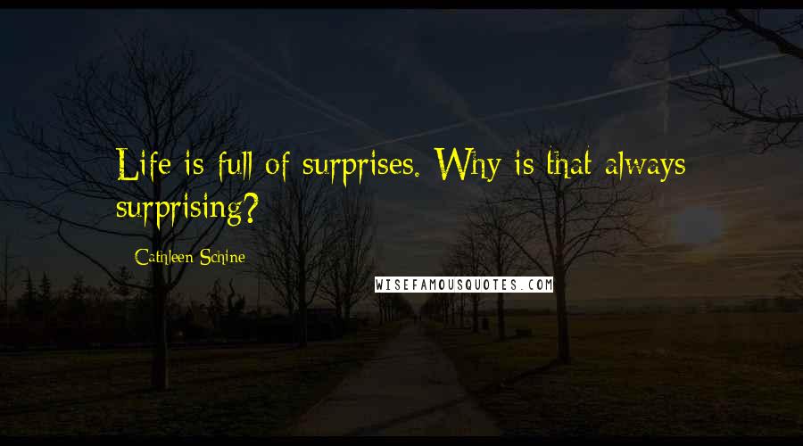 Cathleen Schine Quotes: Life is full of surprises. Why is that always surprising?