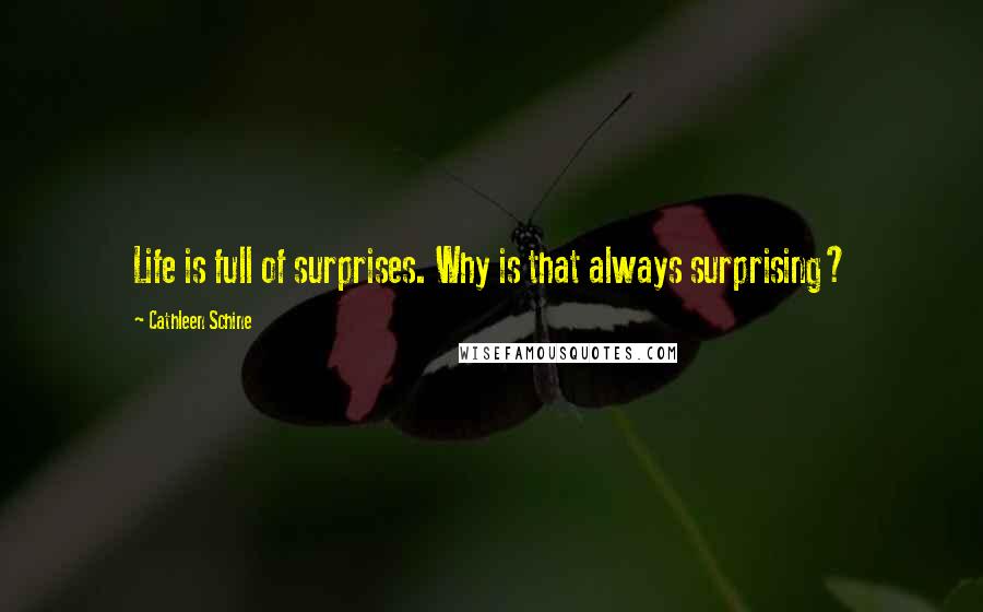 Cathleen Schine Quotes: Life is full of surprises. Why is that always surprising?