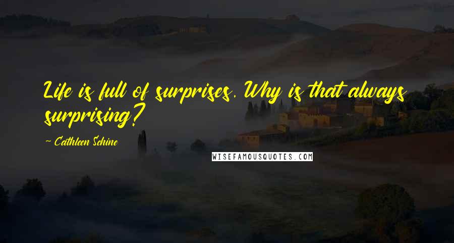 Cathleen Schine Quotes: Life is full of surprises. Why is that always surprising?