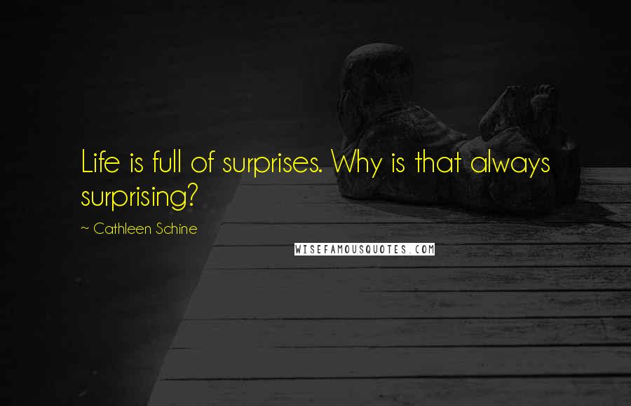 Cathleen Schine Quotes: Life is full of surprises. Why is that always surprising?