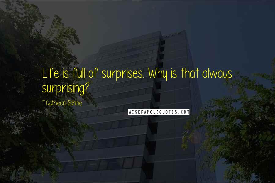 Cathleen Schine Quotes: Life is full of surprises. Why is that always surprising?