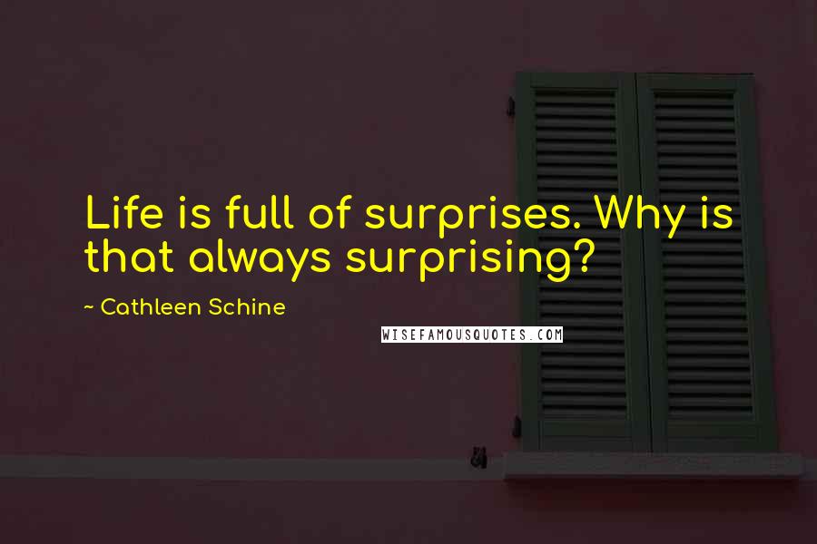 Cathleen Schine Quotes: Life is full of surprises. Why is that always surprising?