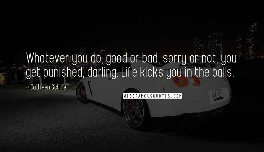 Cathleen Schine Quotes: Whatever you do, good or bad, sorry or not, you get punished, darling. Life kicks you in the balls.