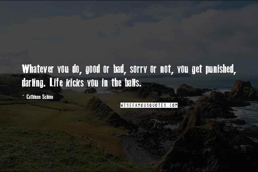 Cathleen Schine Quotes: Whatever you do, good or bad, sorry or not, you get punished, darling. Life kicks you in the balls.