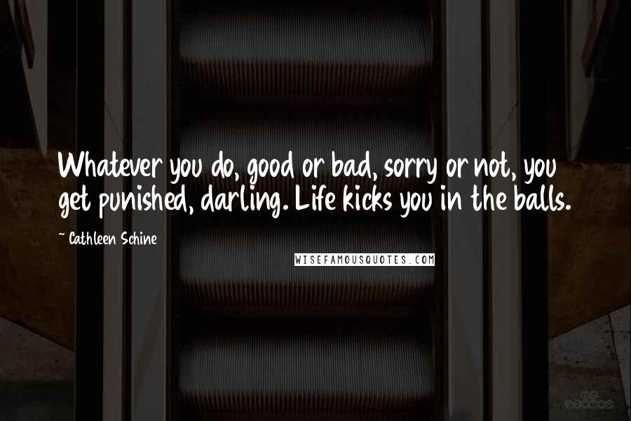 Cathleen Schine Quotes: Whatever you do, good or bad, sorry or not, you get punished, darling. Life kicks you in the balls.