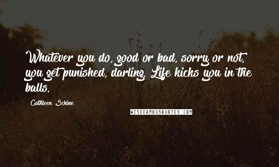 Cathleen Schine Quotes: Whatever you do, good or bad, sorry or not, you get punished, darling. Life kicks you in the balls.