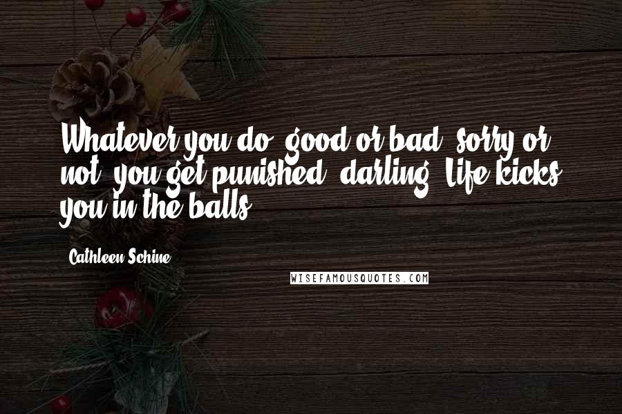 Cathleen Schine Quotes: Whatever you do, good or bad, sorry or not, you get punished, darling. Life kicks you in the balls.