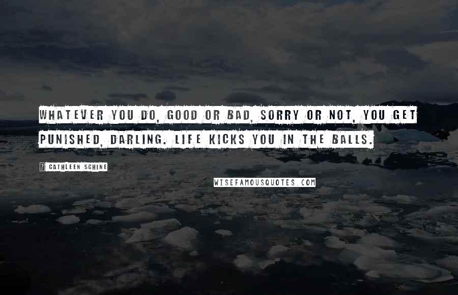 Cathleen Schine Quotes: Whatever you do, good or bad, sorry or not, you get punished, darling. Life kicks you in the balls.