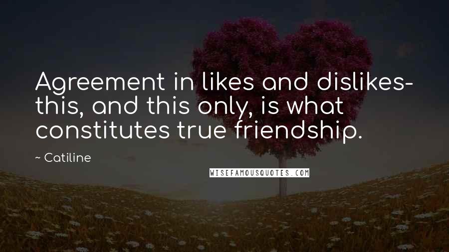 Catiline Quotes: Agreement in likes and dislikes- this, and this only, is what constitutes true friendship.