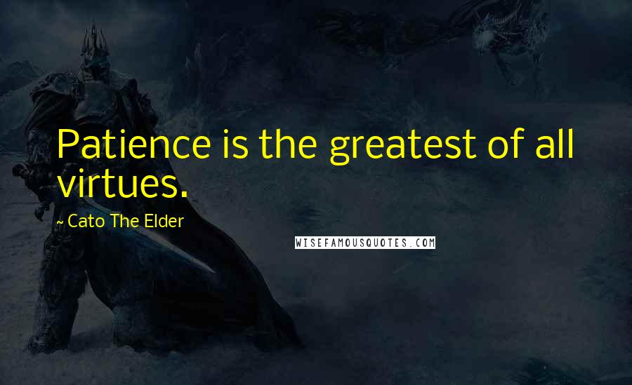 Cato The Elder Quotes: Patience is the greatest of all virtues.