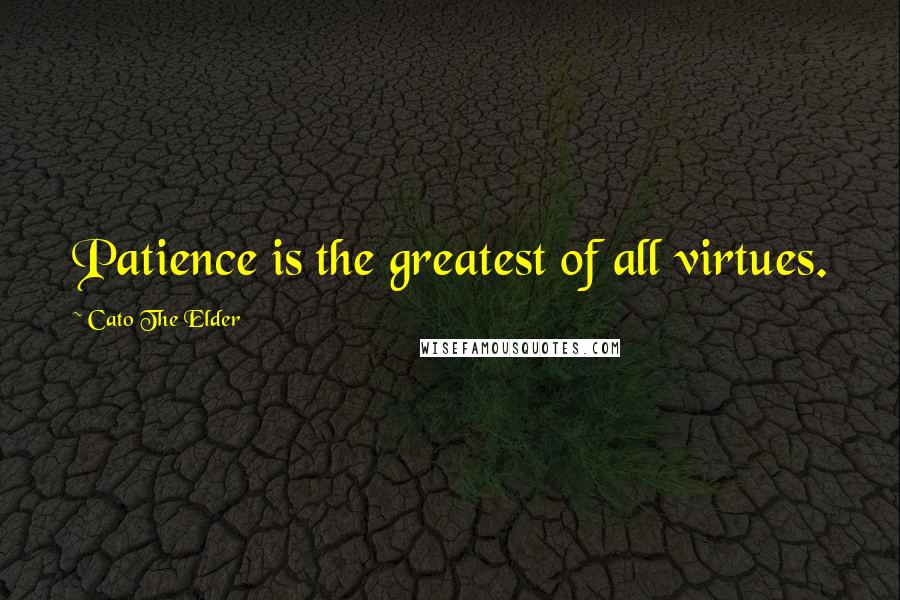 Cato The Elder Quotes: Patience is the greatest of all virtues.