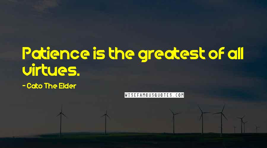 Cato The Elder Quotes: Patience is the greatest of all virtues.