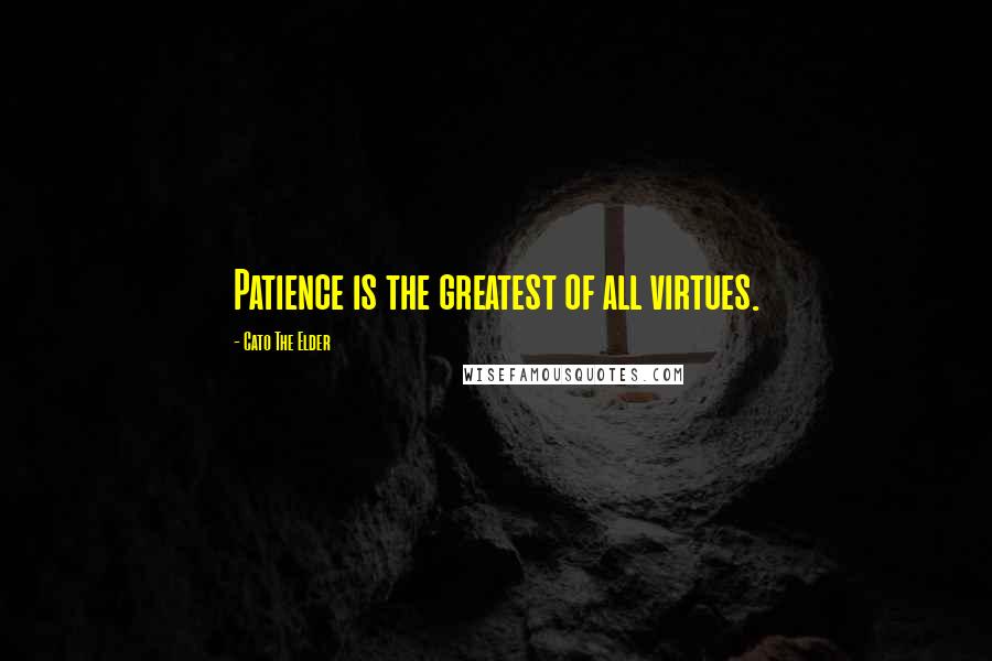 Cato The Elder Quotes: Patience is the greatest of all virtues.