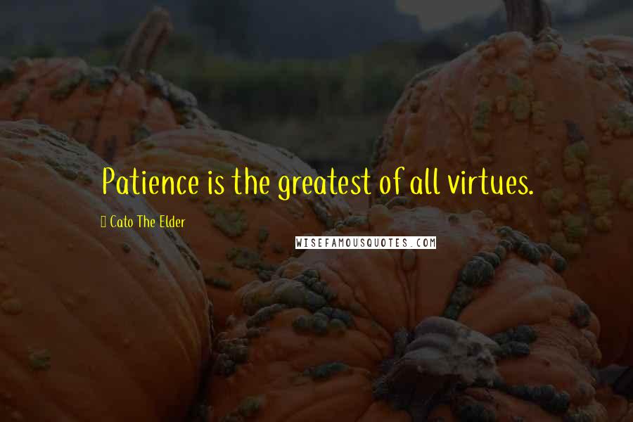 Cato The Elder Quotes: Patience is the greatest of all virtues.