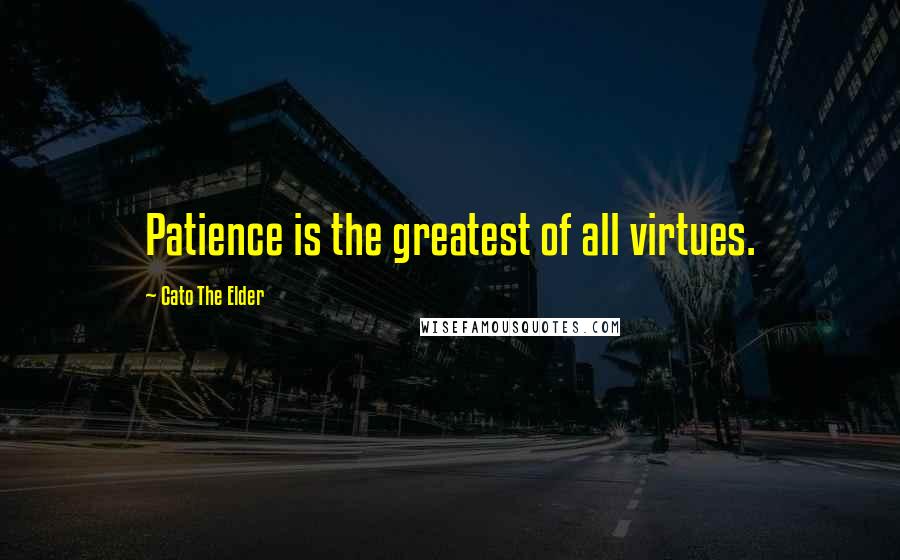 Cato The Elder Quotes: Patience is the greatest of all virtues.