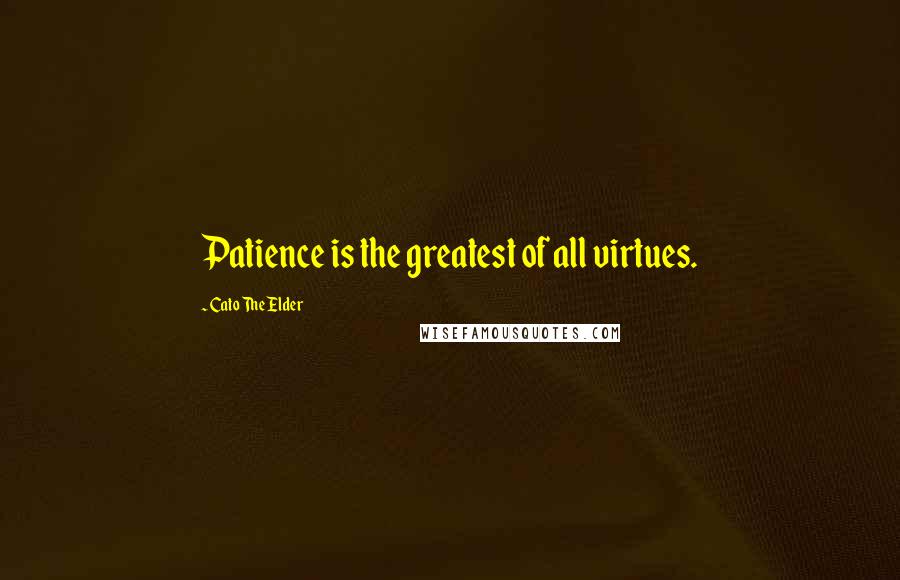 Cato The Elder Quotes: Patience is the greatest of all virtues.