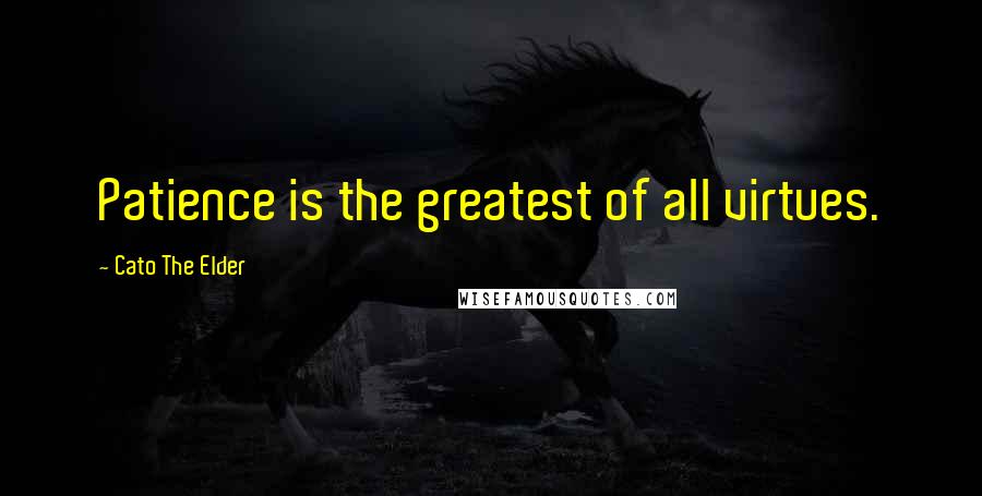 Cato The Elder Quotes: Patience is the greatest of all virtues.