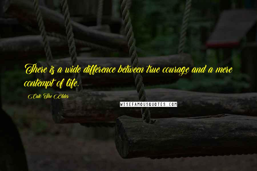 Cato The Elder Quotes: There is a wide difference between true courage and a mere contempt of life.