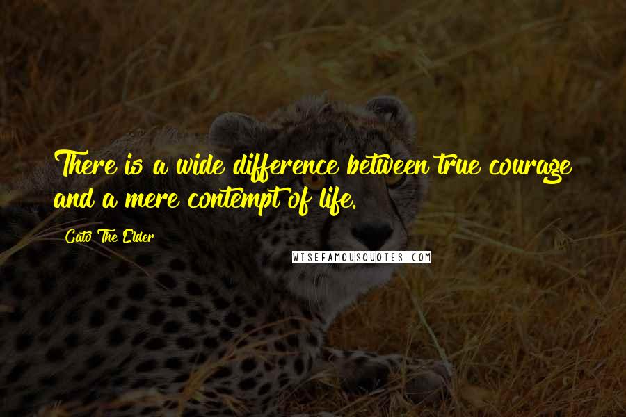 Cato The Elder Quotes: There is a wide difference between true courage and a mere contempt of life.